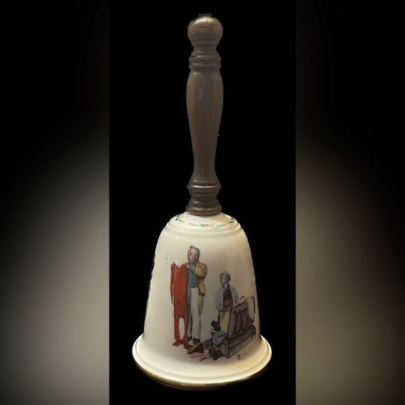 Norman Rockwell Gorham Chilly Reception 1980 Christmas Bell - Picture 1 of 8